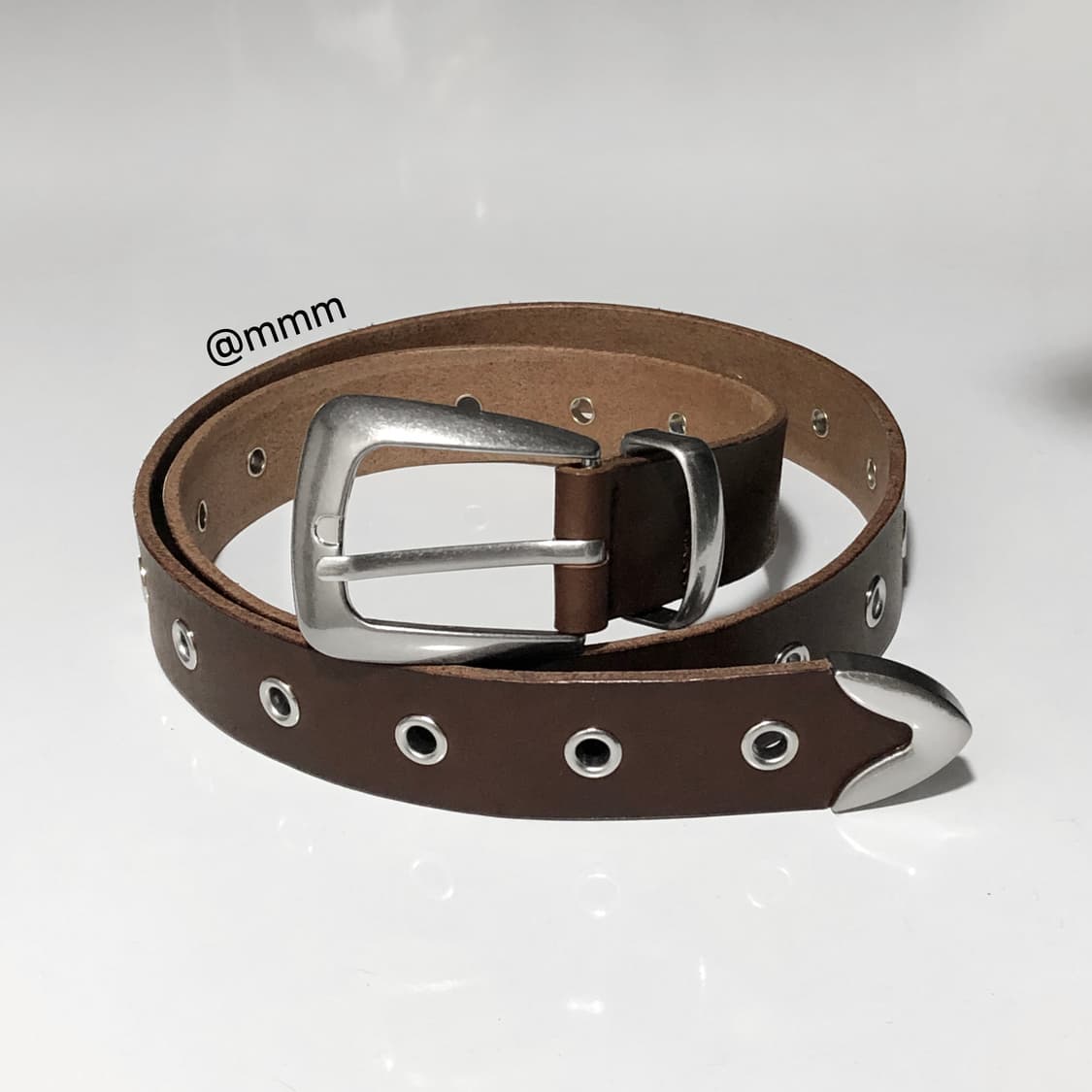 [Unisex] 아일렛 웨스턴 레더 벨트 브라운 상품이미지4