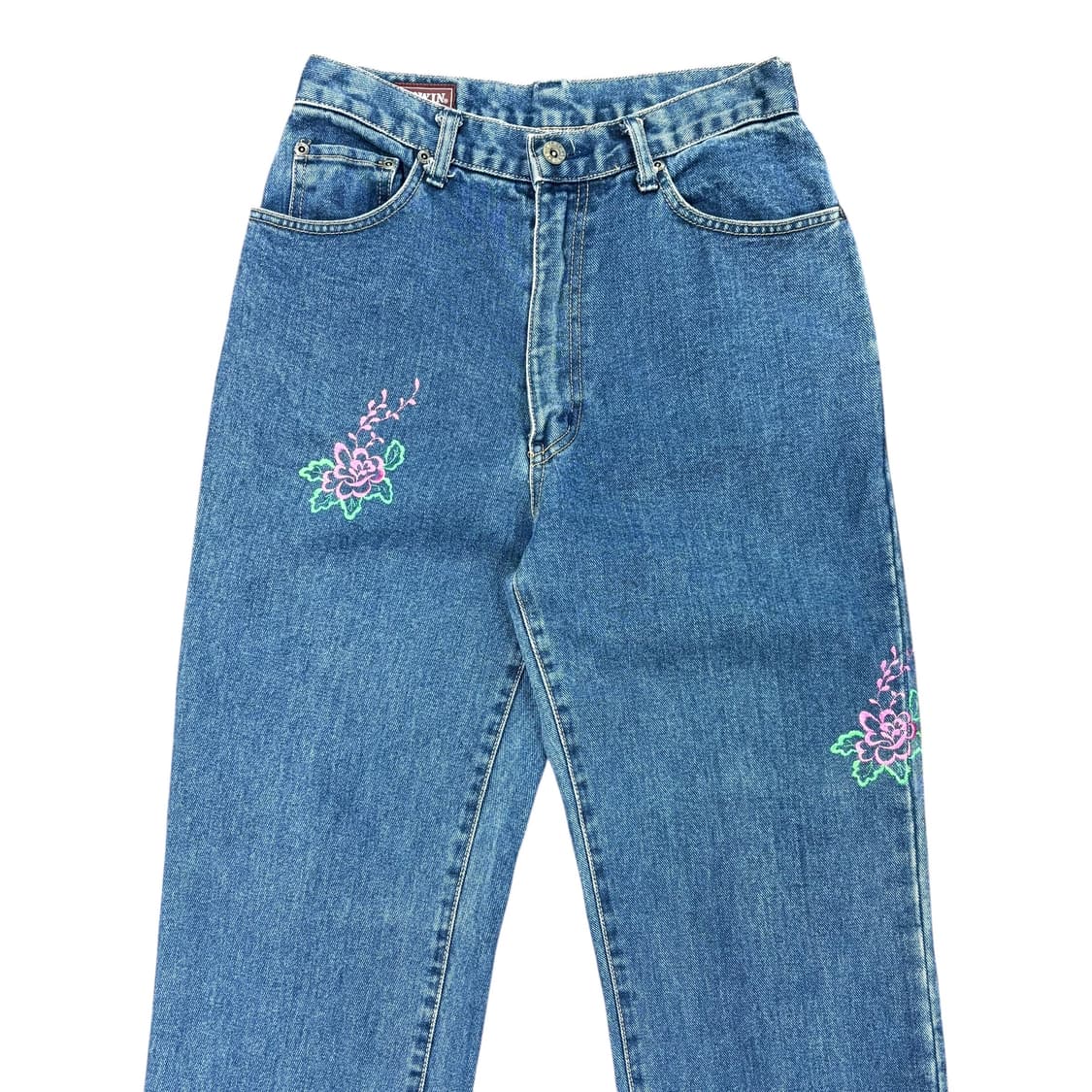 (30) 00s 에드윈 소프트진 플로럴 자수 데님 팬츠 상품이미지2