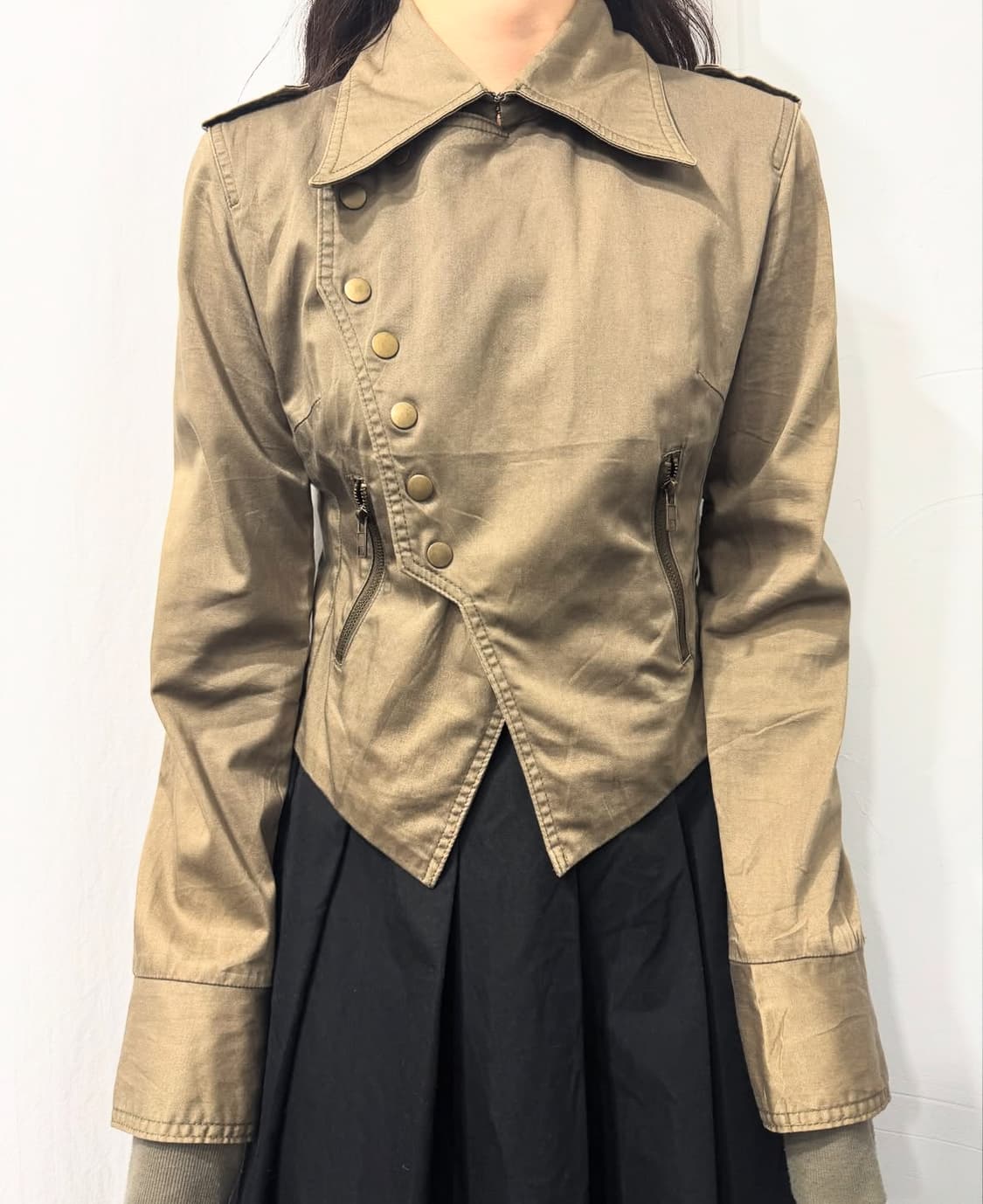 택포) button design jacket 상품이미지1