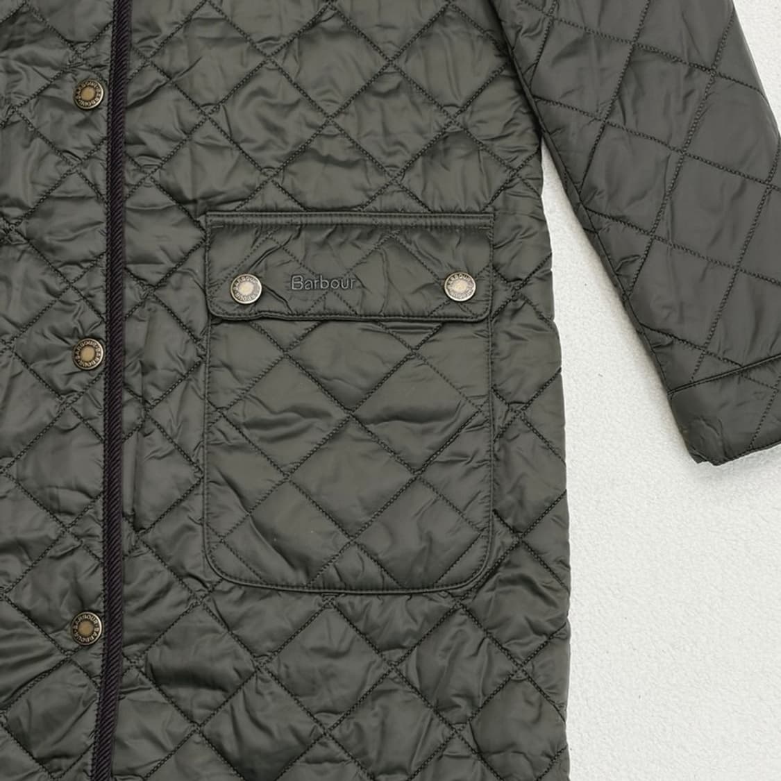 BARBOUR 보더 퀼팅 롱 자켓 36 상품이미지2