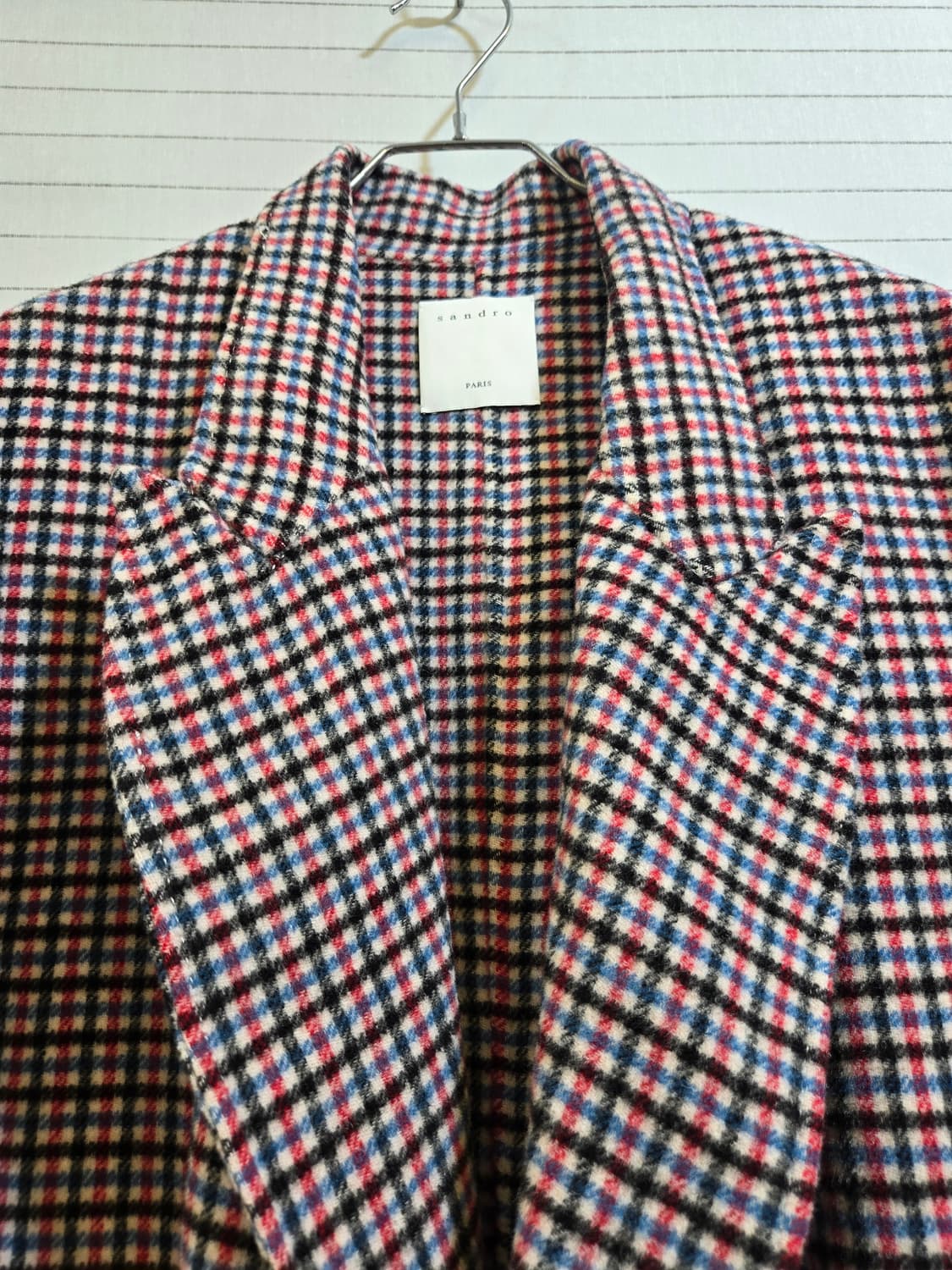 산드로 체크 롱 코트 상품이미지3