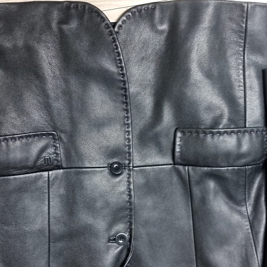 LG패션 마에스트로 블랙 가죽 남성 자켓(100) 상품이미지9