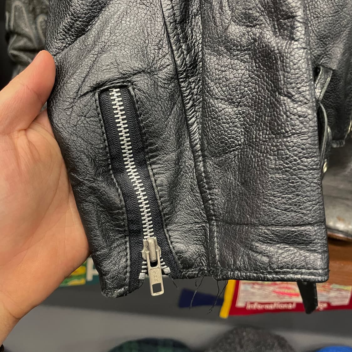 빈티지 라이더 소가죽 크롭 리얼 레더 자켓 상품이미지5