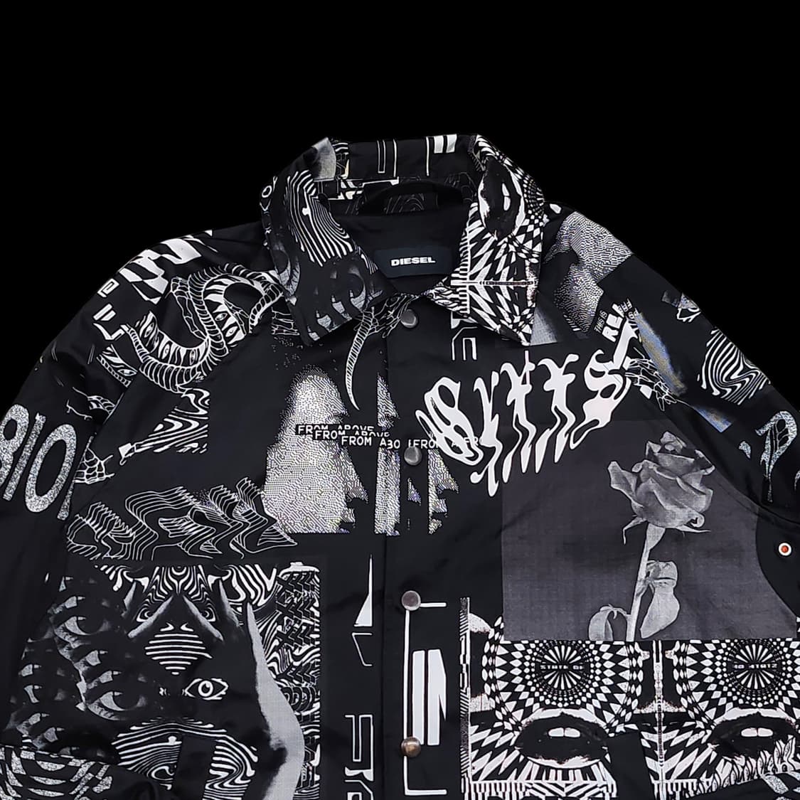 DIESEL 디젤 블랙 패턴 코치자켓 상품이미지4