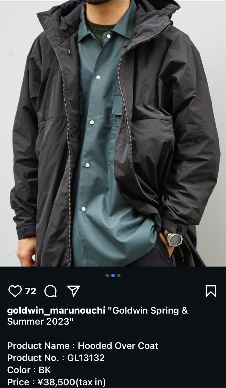 Goldwin 골드윈 후디드 오버 코트 2사이즈 상품이미지2