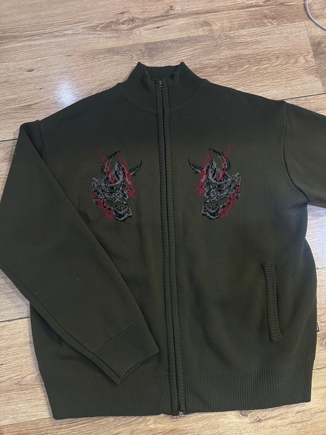 낫포너드 니트집업 상품이미지1