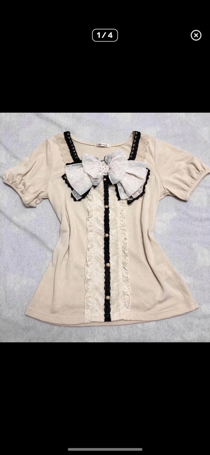 엑시즈팜 빅 리본 탑 히메갸루 라떼갸루 리즈리사 달천깔 상품이미지1