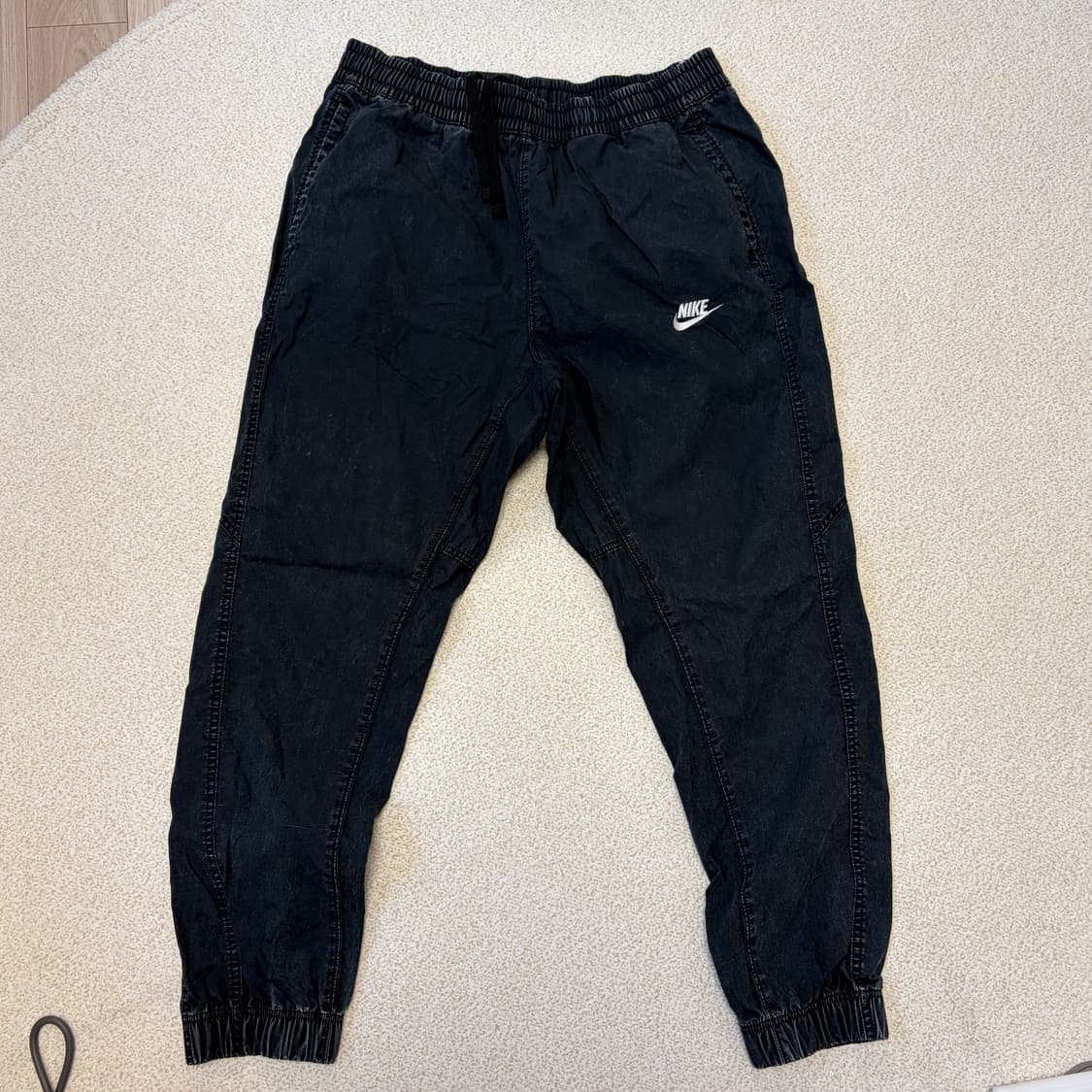 나이키 스우시 클럽 언라인드 우븐 조거 블랙 상품이미지3