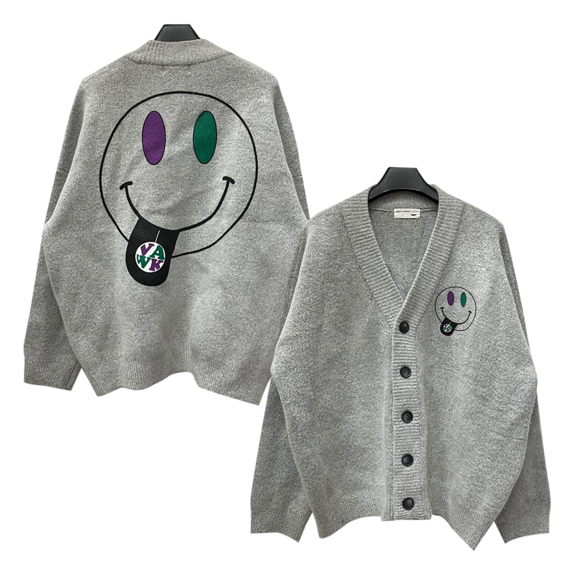 뱀파이어 위켄드 스마일 헤비 오버핏 니트 가디건 FREE 상품이미지1
