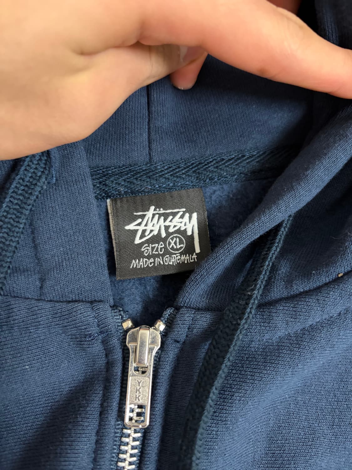 스투시 로고 네이비 후드집업 상품이미지4