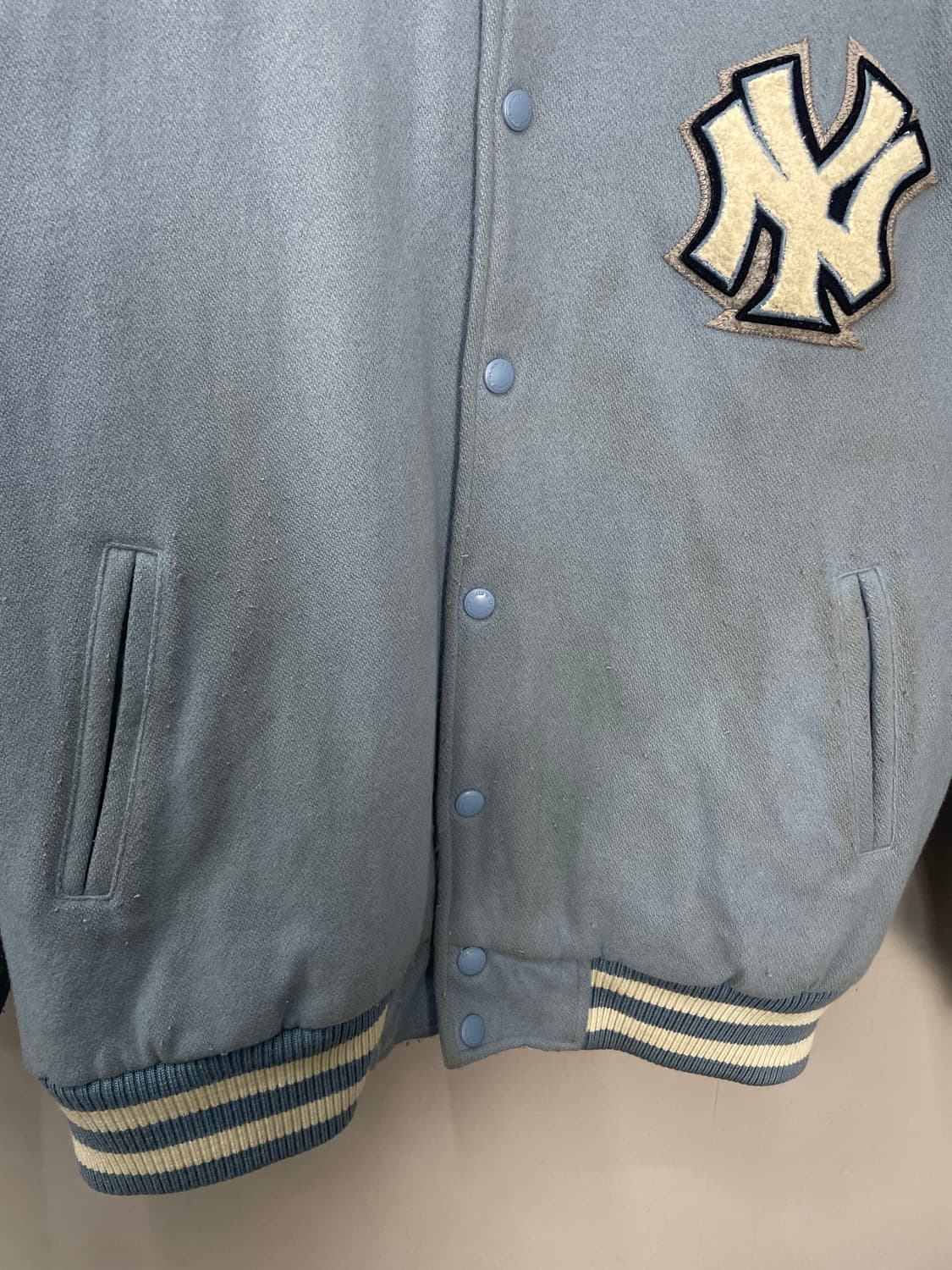 WWS MLB 양키스 라이트블루 울 바시티 자켓 H1180 상품이미지6