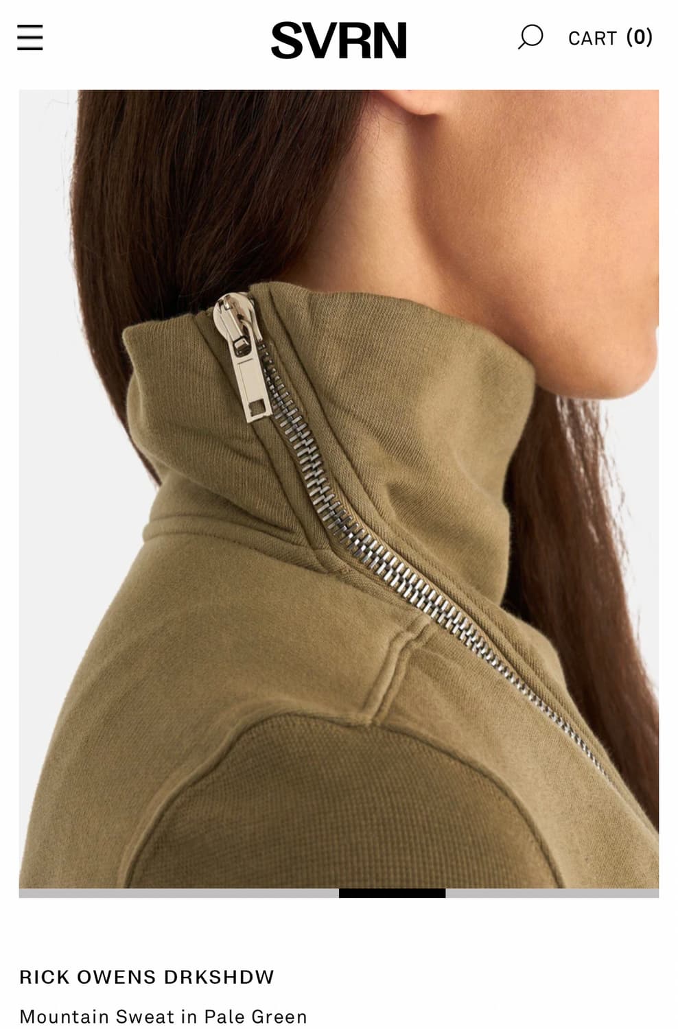 릭오웬스 퍼넬넥 집업 스웻셔츠 마운틴 후드집업 상품이미지5