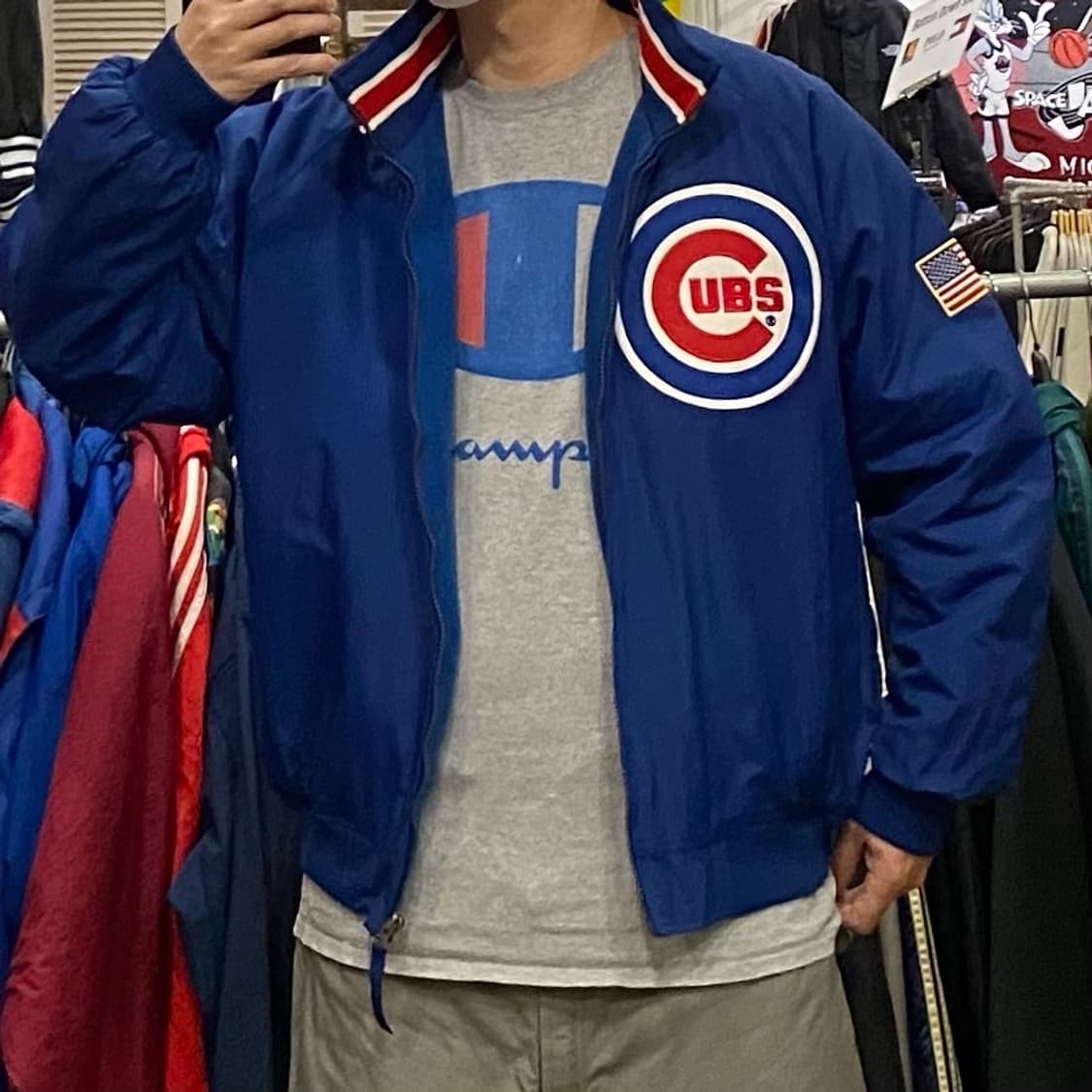 90s USA 마제스틱 시카고컵스 선수용 덕아웃자켓 상품이미지4