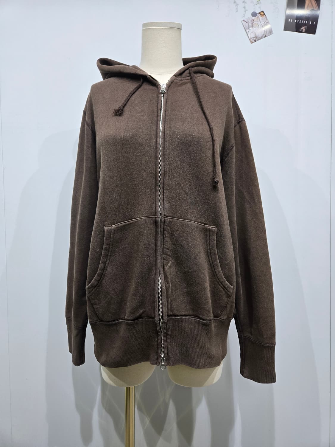 루프 휠러 브라운 후드 집업 오버핏 Free 상품이미지1