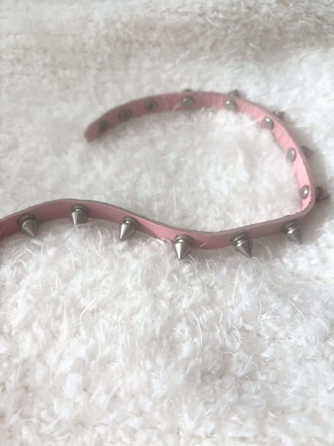 빈티지 락샵 핑크 스터드 초커 목걸이 /오네갸루 펑크룩 지뢰계 양지뢰 상품이미지4