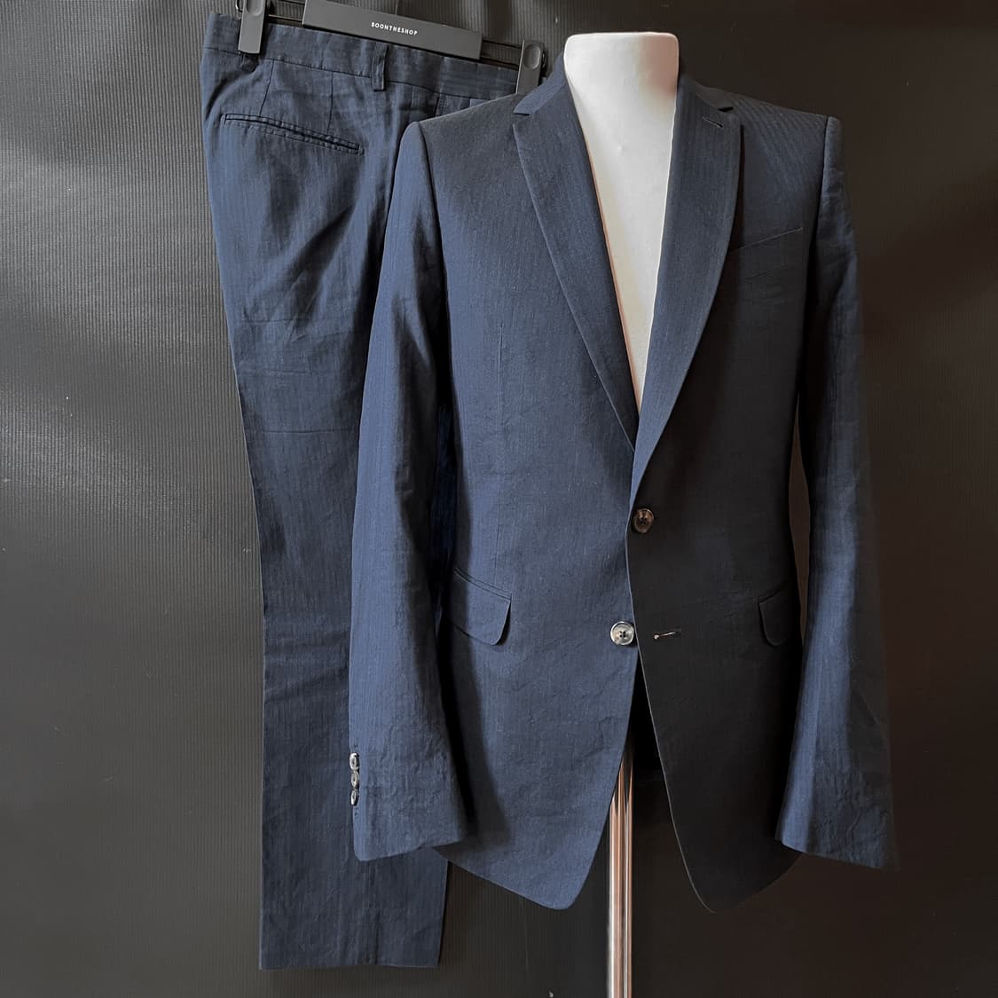 Dries Van Noten 린넨 코튼 셋업 테일러드 네이비 상품이미지1