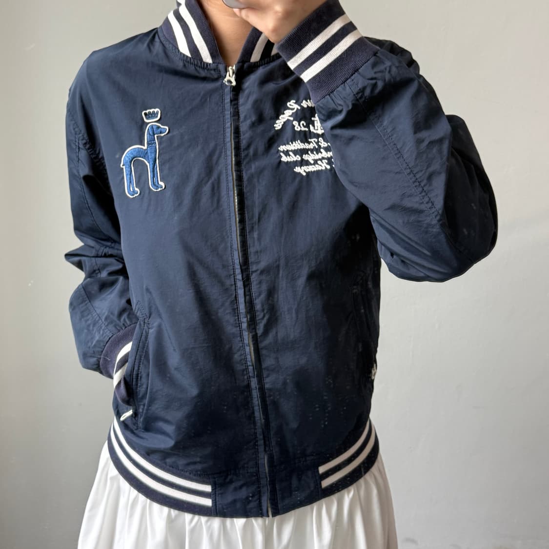 [L] 헤지스 네이비 야구점퍼 상품이미지1