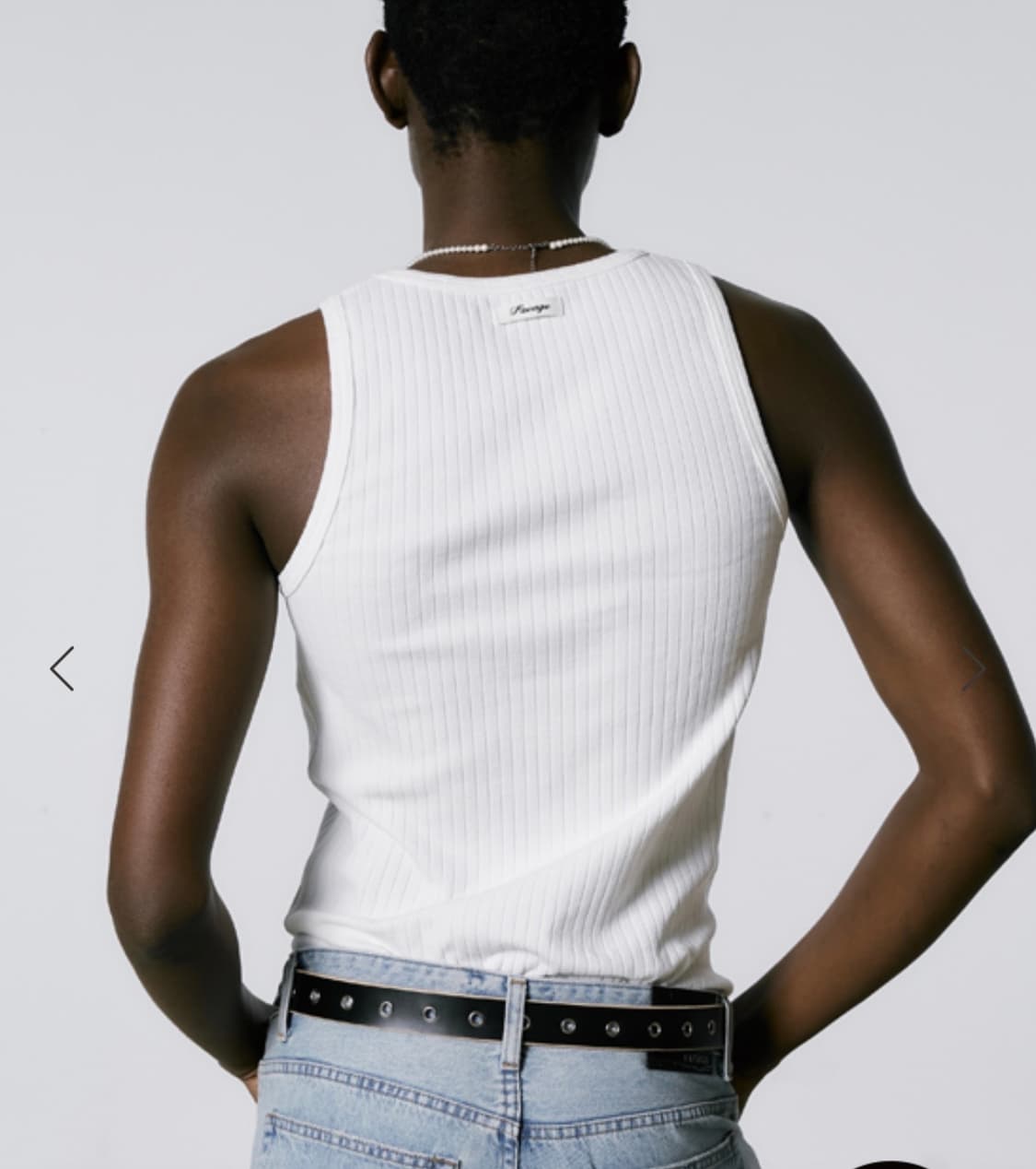 세비지 슬리브리스 골지 티셔츠 상품이미지2