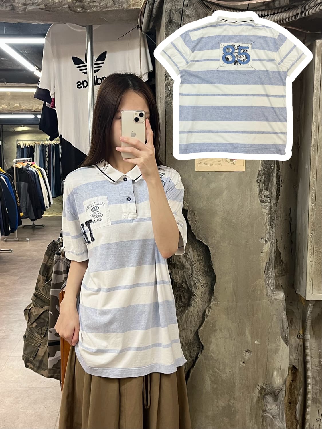 타미힐피거 반팔 카라티 블루 L #csz996 상품이미지1
