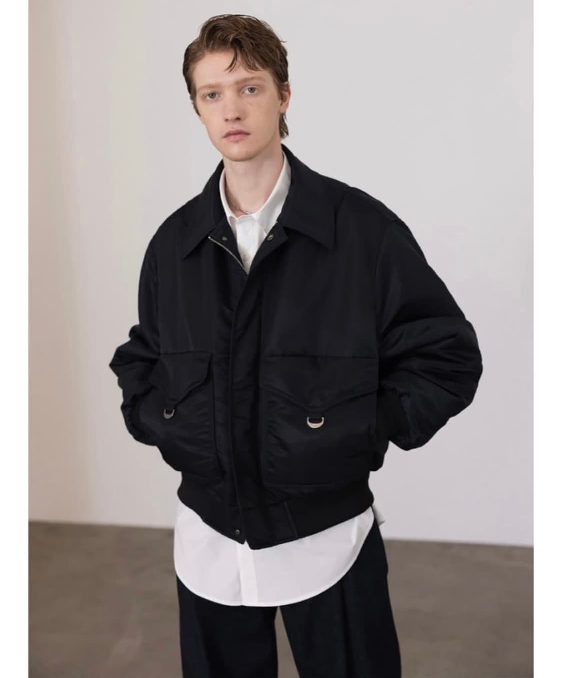 벨리에 패디드 오버사이즈 봄버 자켓 - 블랙 상품이미지1