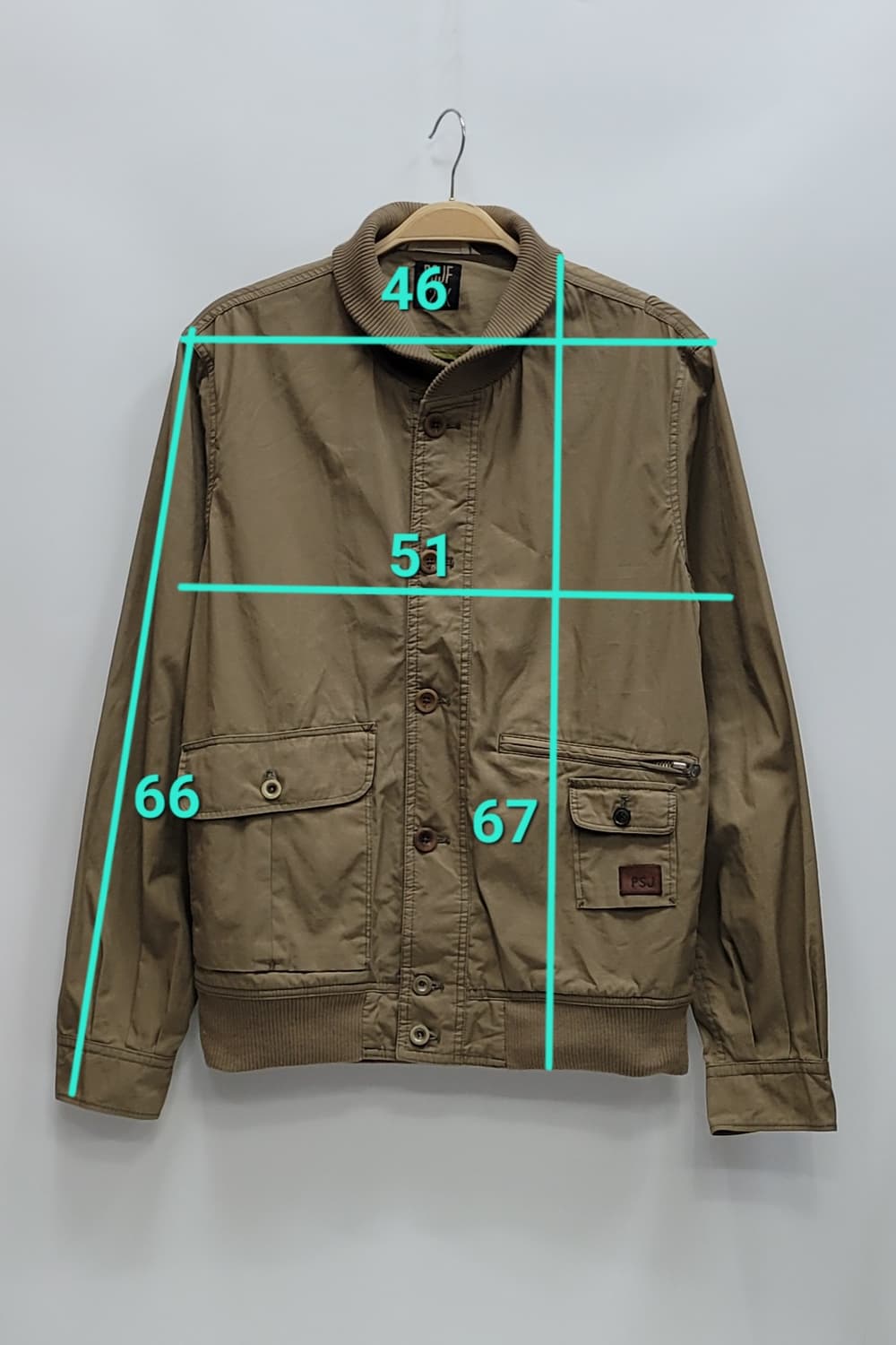 폴스미스 발스타리노 A-1 플라이트 봄버 자켓 / 남 S 브라운
 상품이미지10
