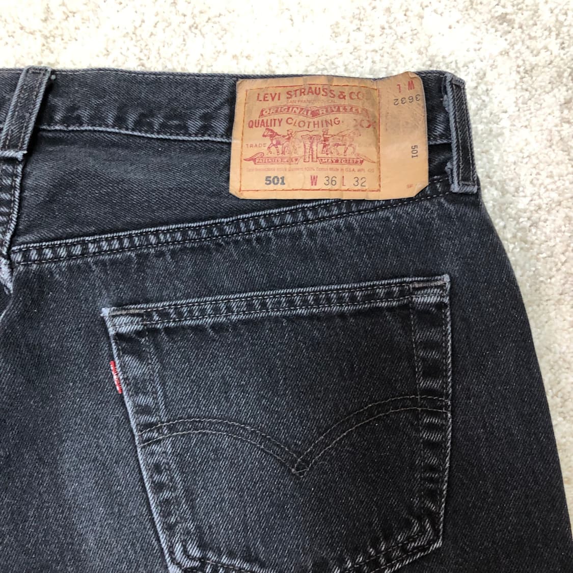 90s 빈티지 리바이스 501 블랙(흑청) USA 상품이미지6