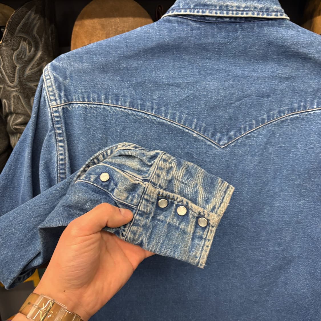 90s 칼하트 헤비코튼 웨스턴 데 워크셔츠 펄스냅 N737 상품이미지6