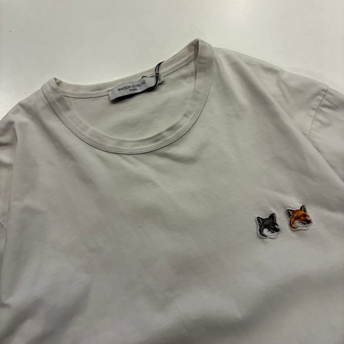 [2XL] 메종키츠네 반팔 티셔츠 화이트 더블폭스 수입택 C434 상품이미지3