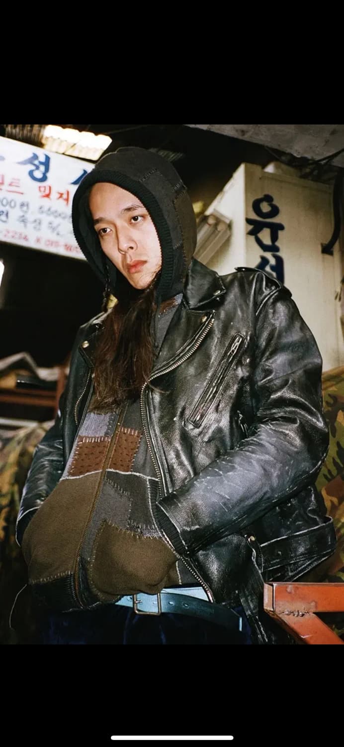 supreme x black means 레더자켓 상품이미지3