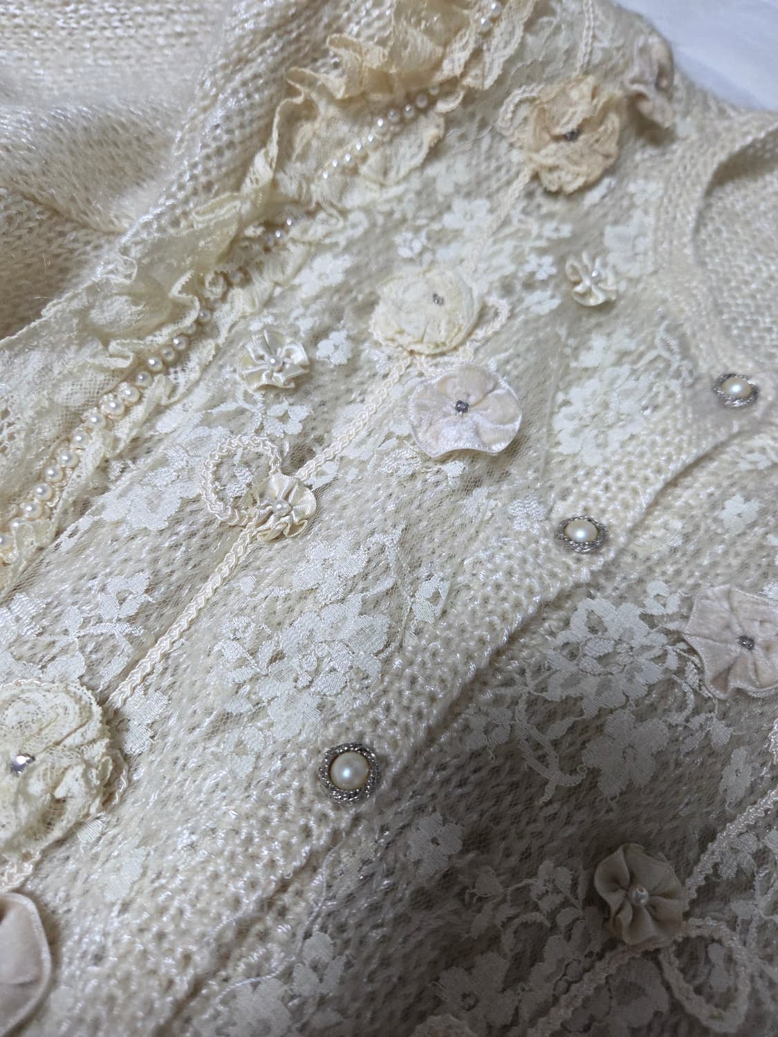 빈티지 모리 페어리 화이트 아이보리 가디건 상품이미지2