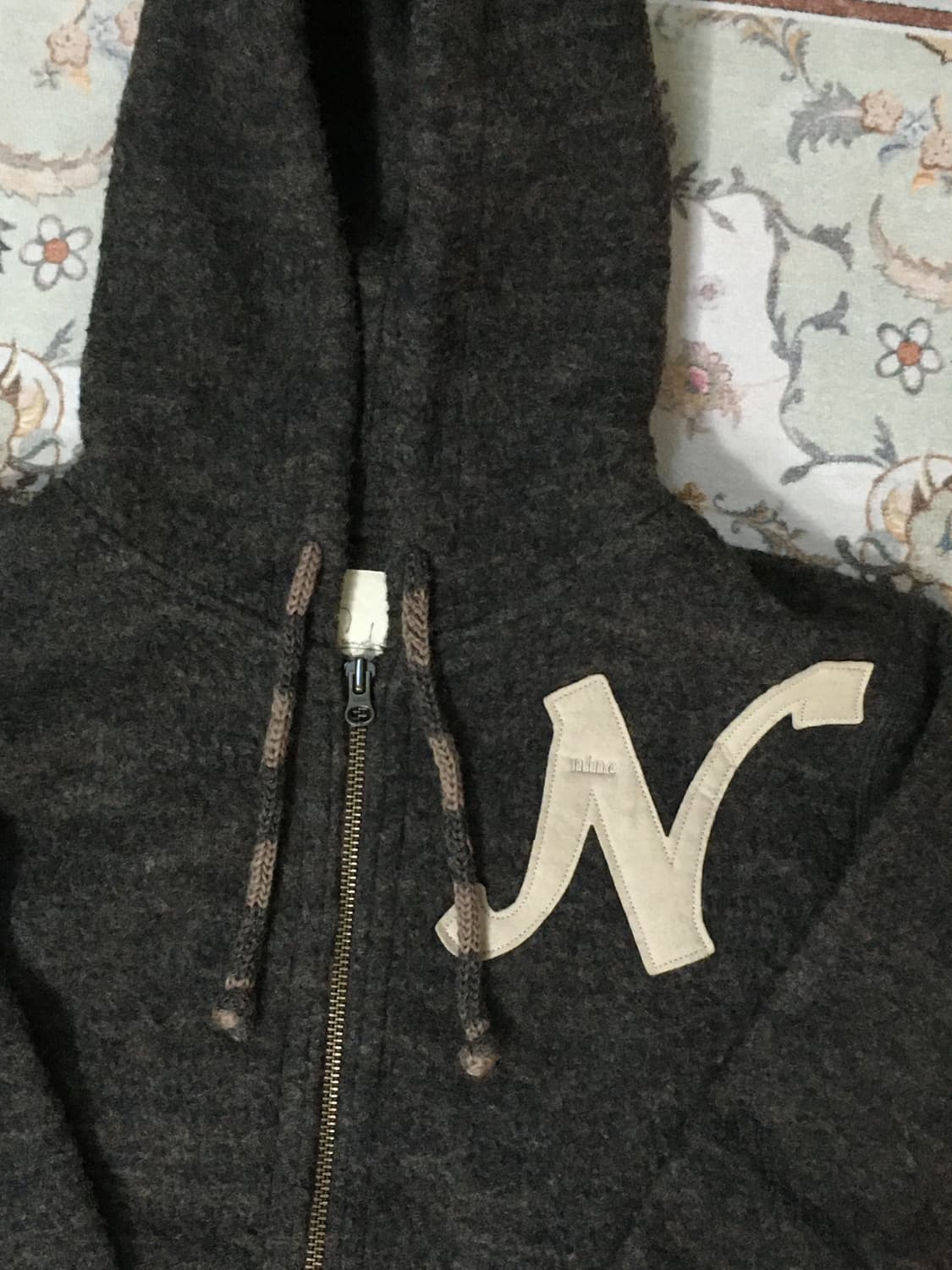 다크브라운 울 후드집업 상품이미지5