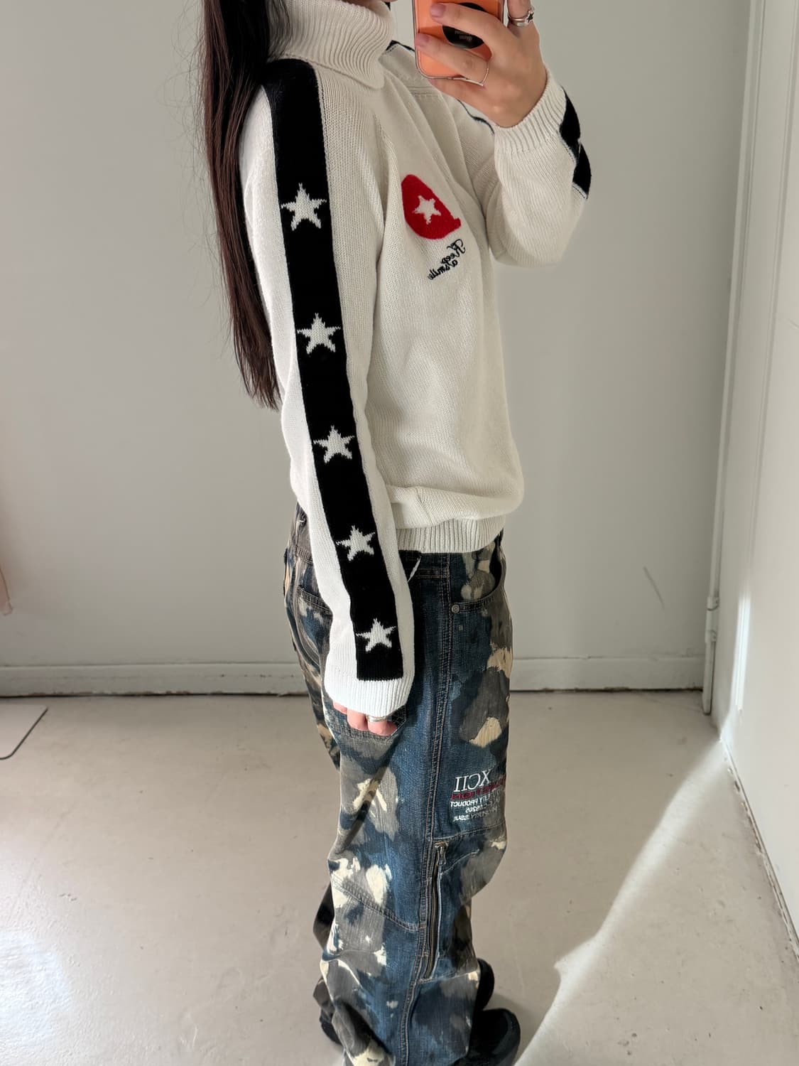 일본빈티지 Delsol 스타 터틀 스웨터 상품이미지3