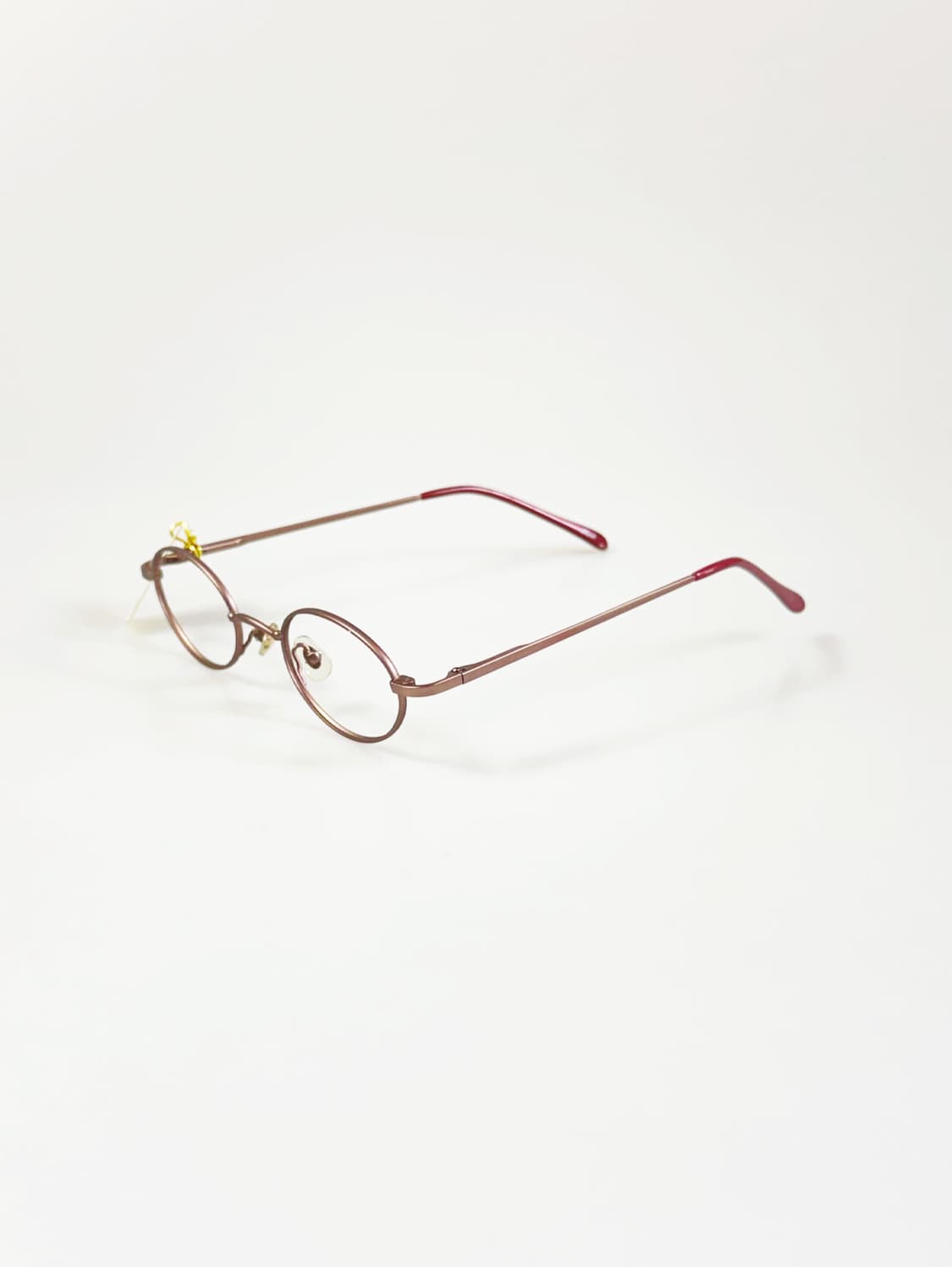 90s FEEL 로즈 브라운 슬림 오벌 메탈 빈티지 안경 상품이미지3