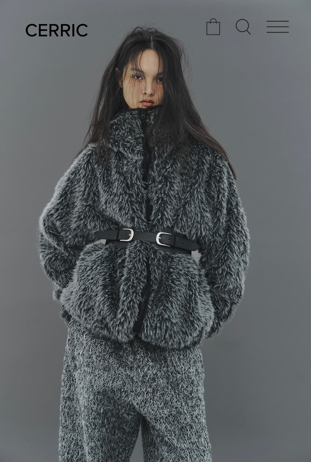 세릭 Hairy Balaclava Zip Up / Charcoal 상품이미지3