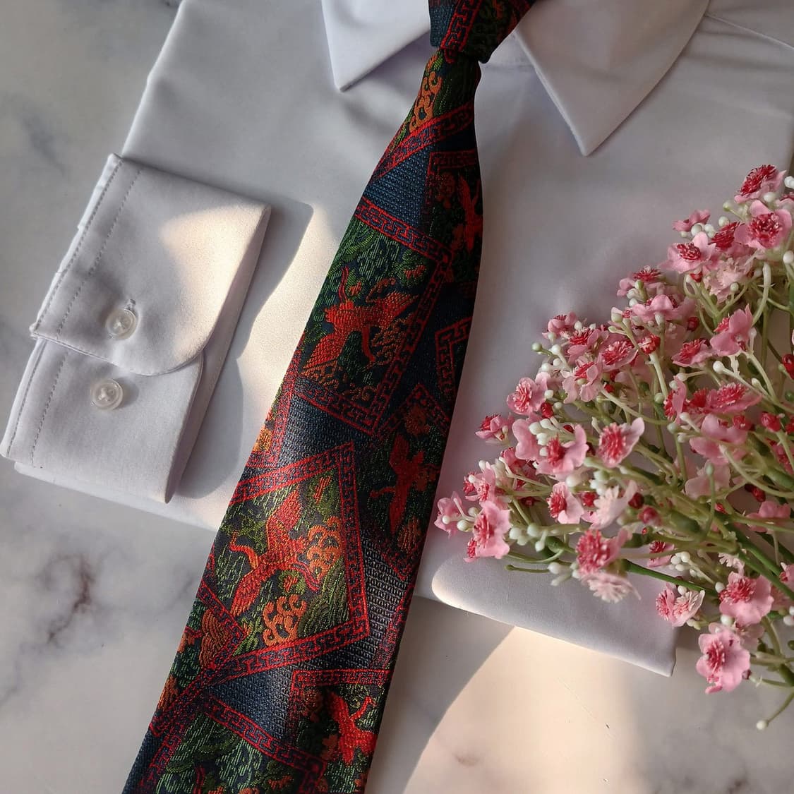 세루티 실크 봉황 자카드 아트 넥타이 9.4cm A+등급 A19142
 상품이미지5