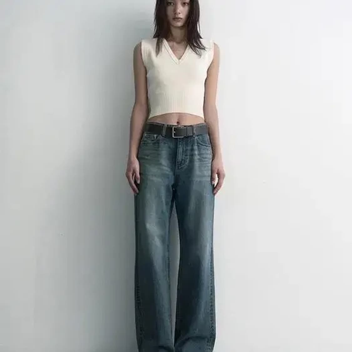 *해외출국으로 판매중단예정* 스튜디오테이블 스트레이트 데님 팬츠 상품이미지1