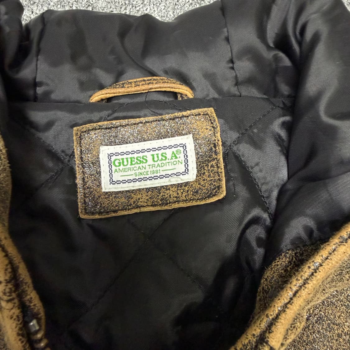 빈티지 가죽 게스 레더 자켓 M guess 상품이미지3