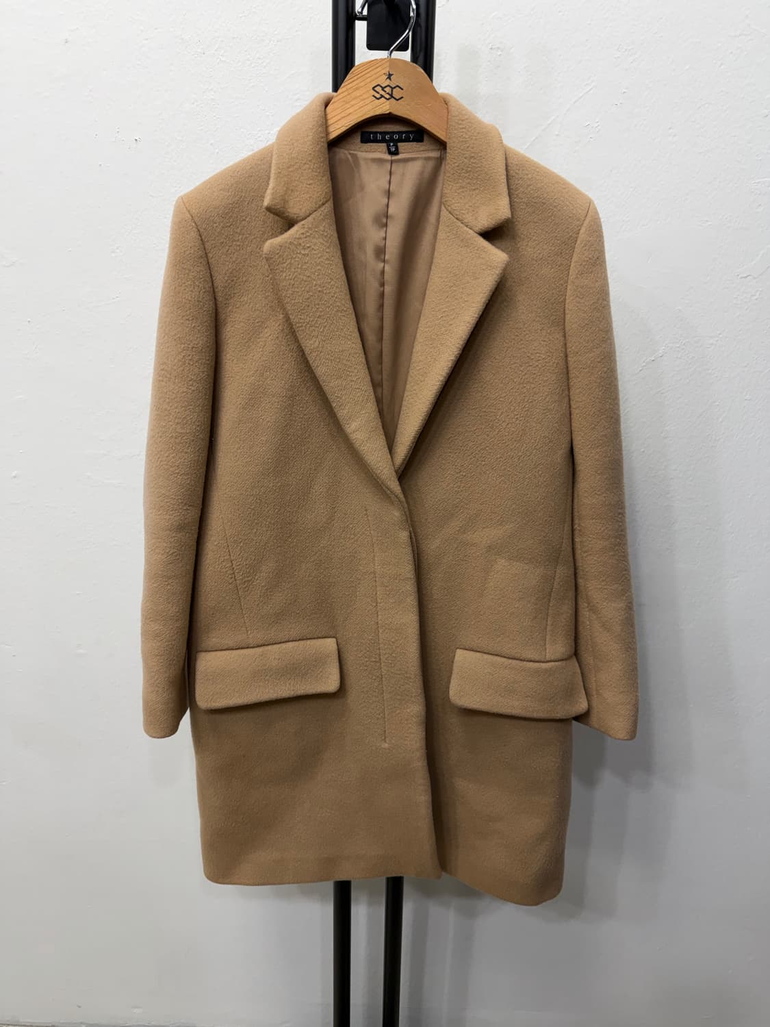 정품) 띠어리 캐시미어100 베이지코트 P 상품이미지1