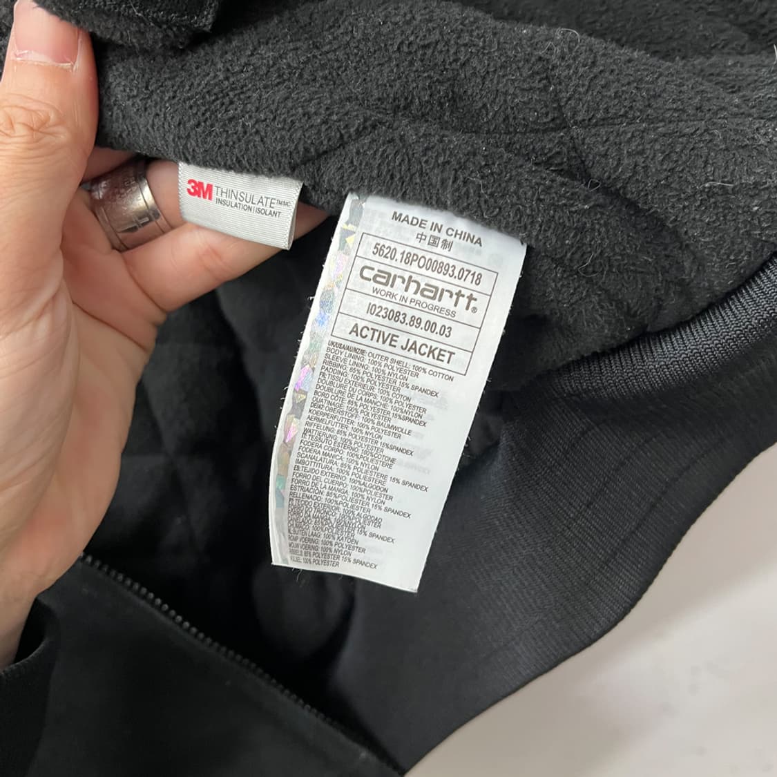 칼하트 WIP 블랙 액티브 자켓 L 상품이미지4