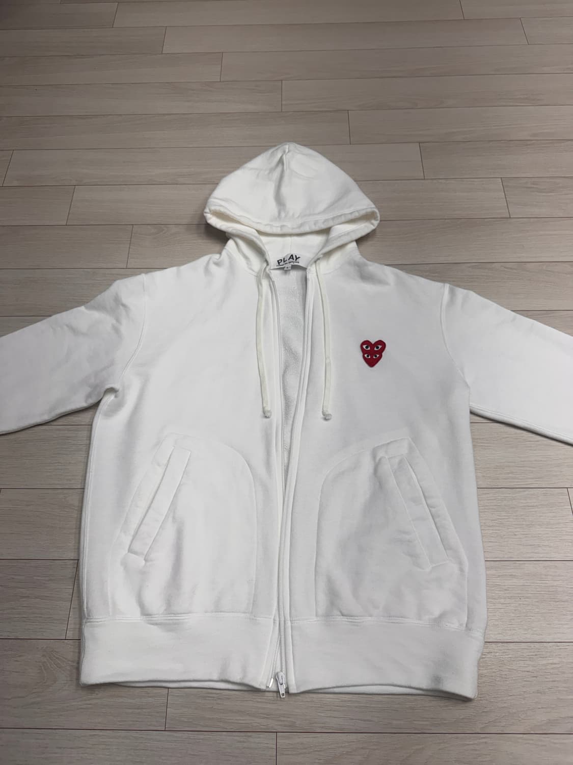 꼼데가르송 후드집업 흰색 상품이미지2