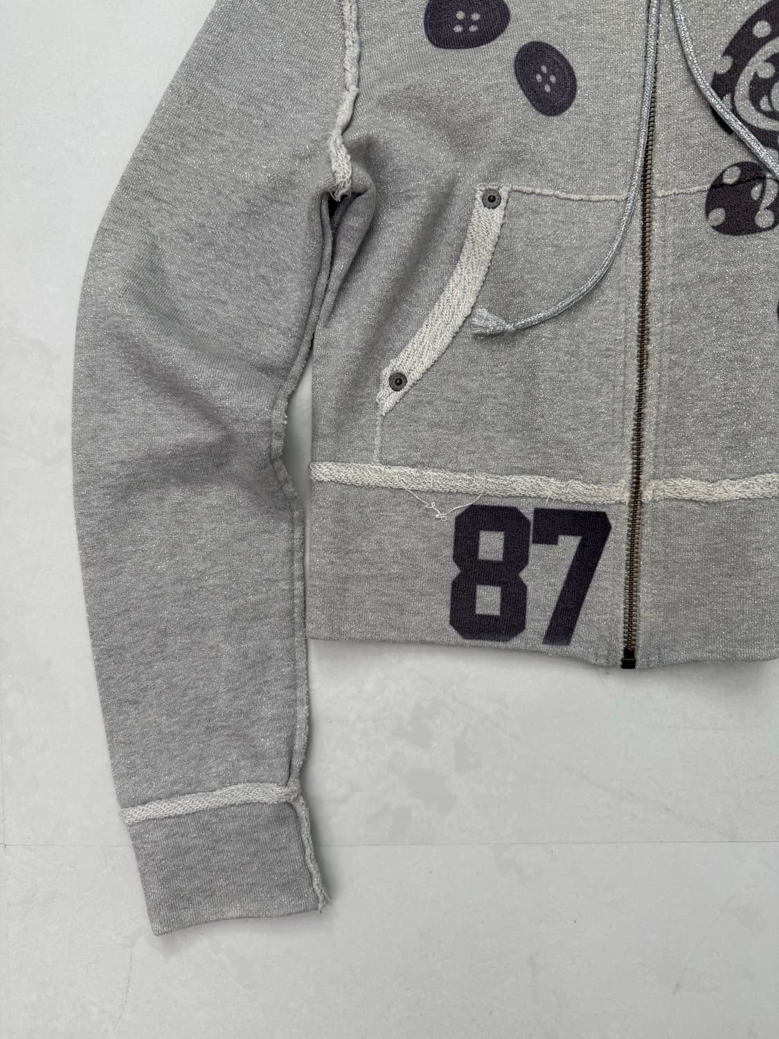 도트 음표 프린팅 슬림 후드집업  상품이미지6