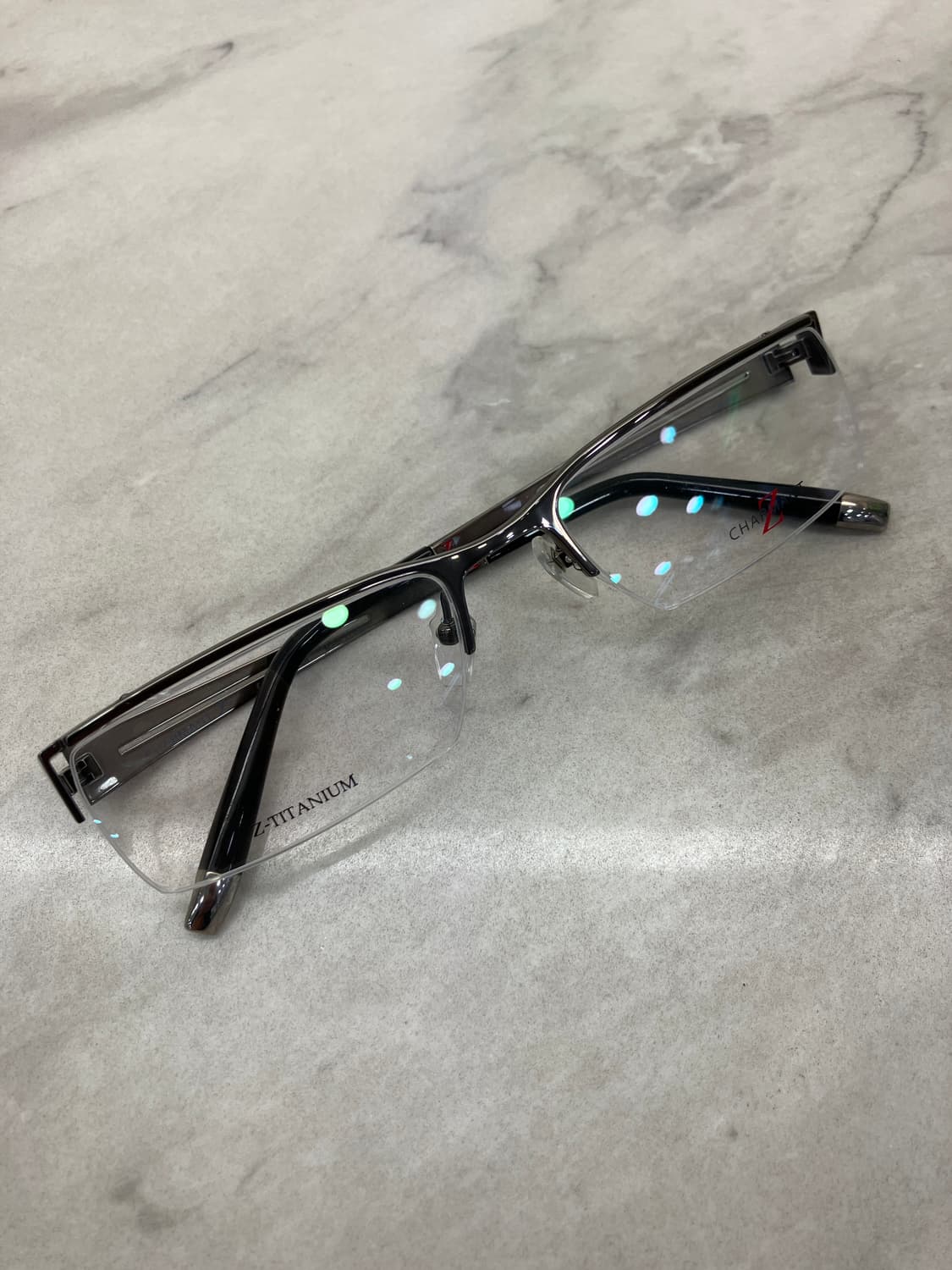 B48 샤르망 CHARMANT Z티타늄 건메탈 스퀘어 반무테 안경 상품이미지1