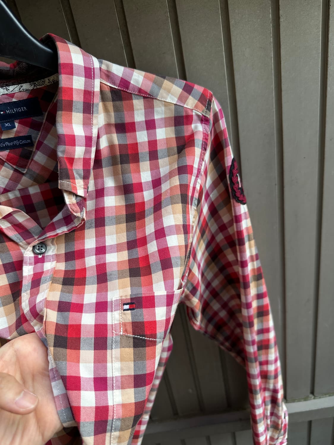TOMMY HILFIGER red check patch shirts 상품이미지5