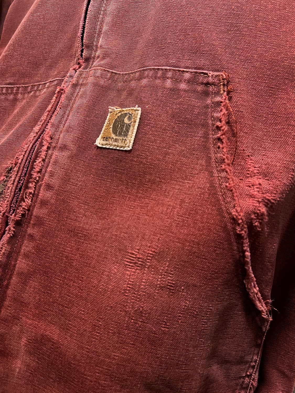 [L]칼하트 J130 CRI 크림슨 레드 액티브 워크자켓 상품이미지3