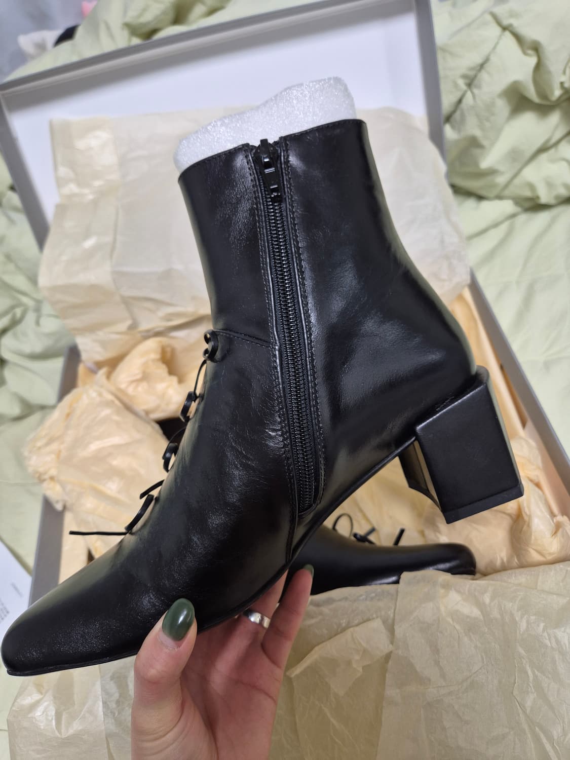 퍼버즈)UNTISHOLD Rina-5 블랙앵클부츠 상품이미지6