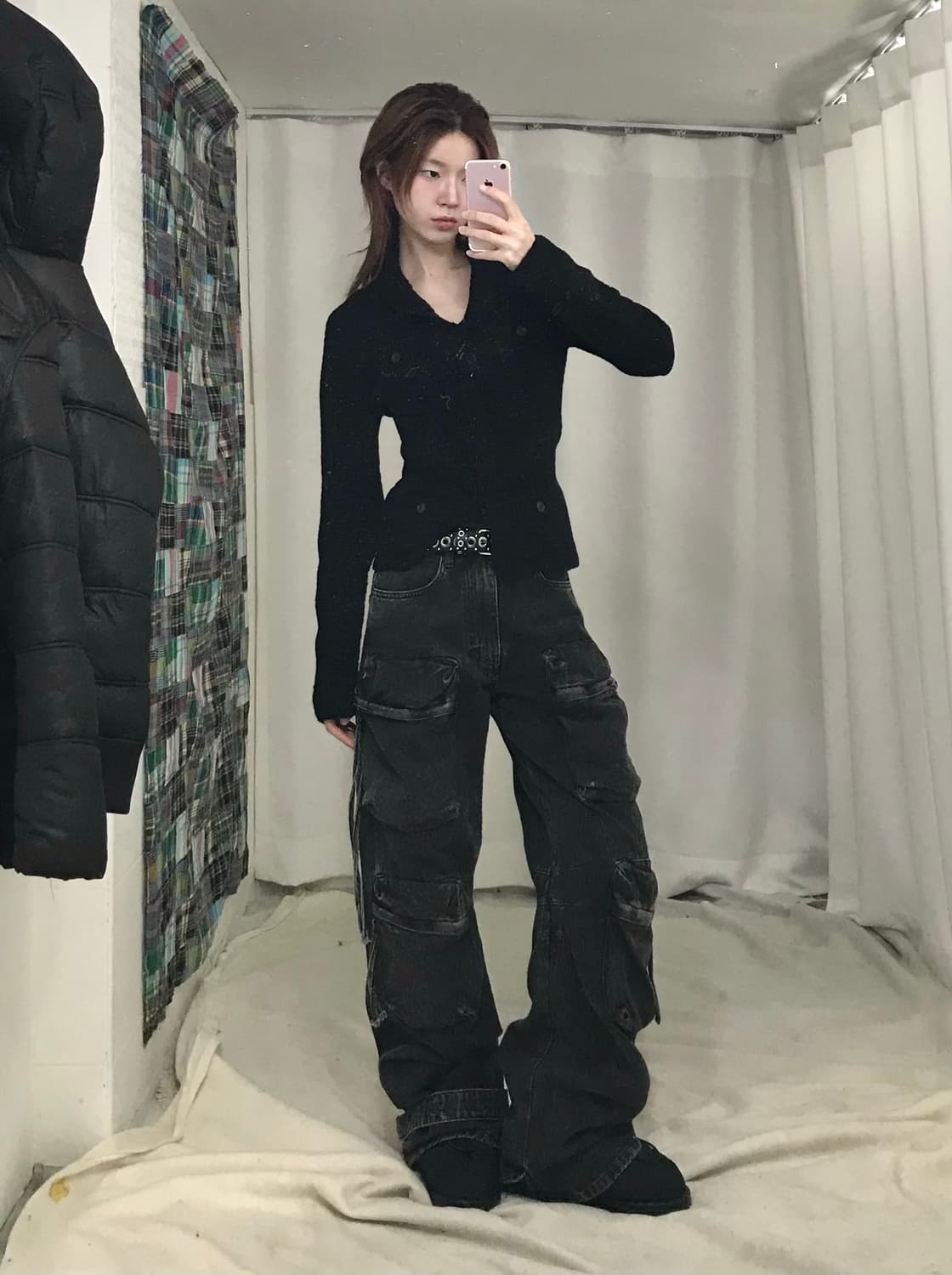 띠어리 지스타 로우 코르티스깔 블랙 펑크 스트릿 코디 세트 상품이미지3