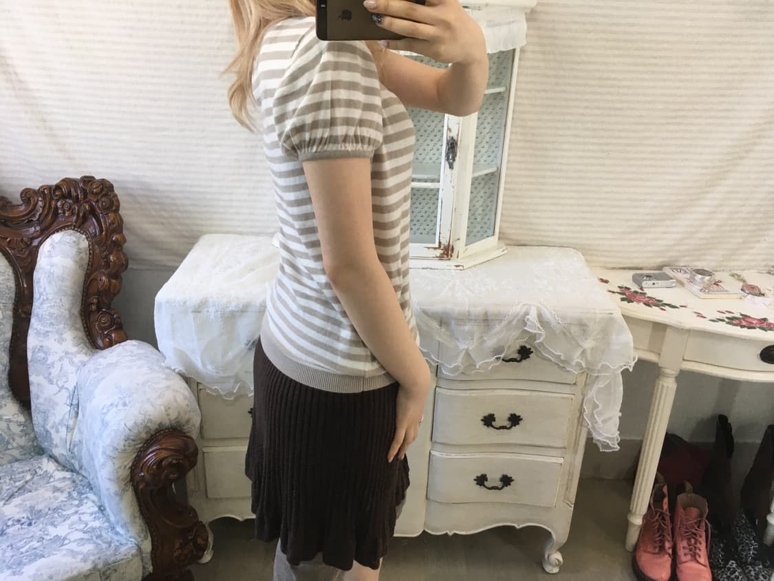 얼스뮤직 스트라이프 퍼프 니트 상품이미지3