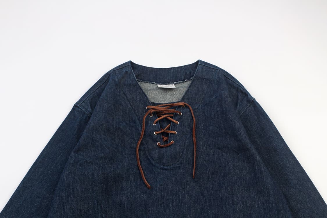 FREAK’S AMERICA Lace Up Denim Pullover M 상품이미지3