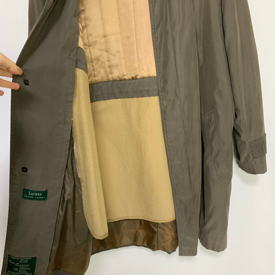 로렌랄프로렌 폴로 여성 빈티지 카키 트렌치 롱 코트 M 상품이미지4