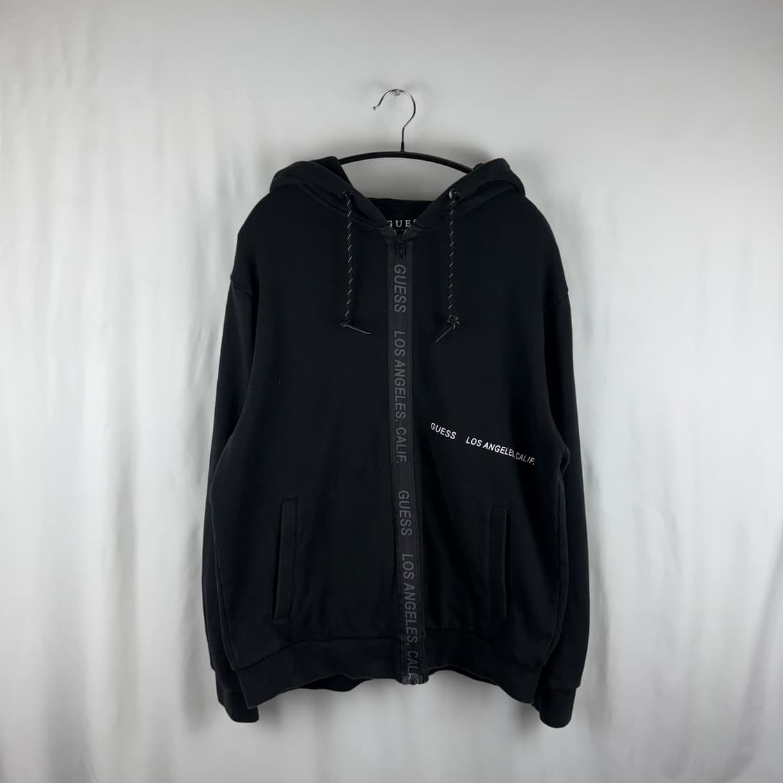 L) 게스 레터링 후드집업 블랙 상품이미지2